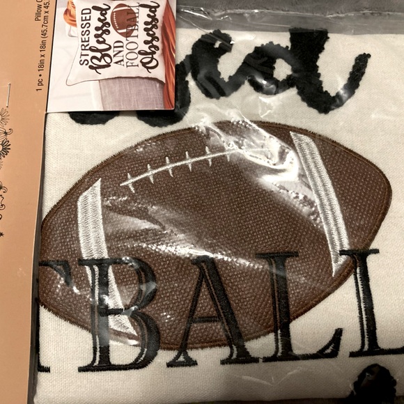 Stressed Blessed and Football Obsessed pillow cover - Picture 3 of 6